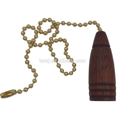 Red Coated Wooden Pendant  design Beaded Ball Chain Pull Chain for  Fan Light