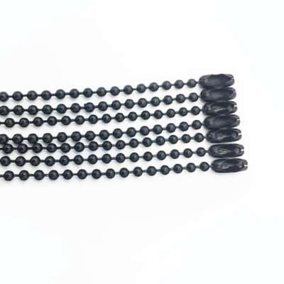 China Oem Supplier Colored metal black ball Bead chain for necklace